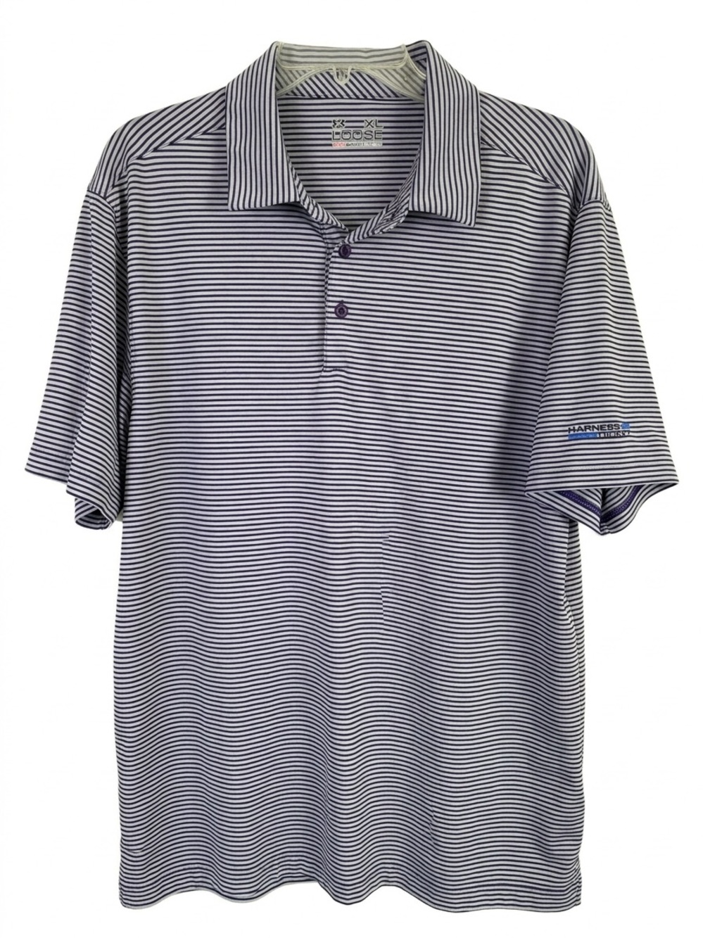 Under Armour Men’s Polo blue striped size XL loose fit